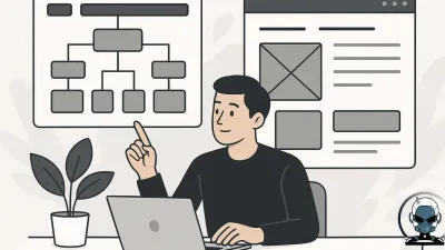 Illustration depicting website architecture structure emphasizing its significance over design.