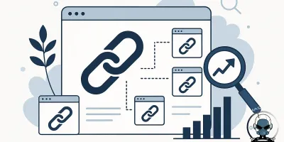 Illustration showing internal linking strategies and their benefits for SEO.