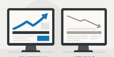 Infographic illustrating the key features that separate high-performing websites from average ones.