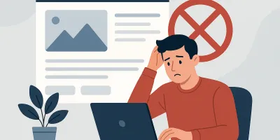 An illustration depicting template based websites often limit long term growth, focusing on long term growth limitations.