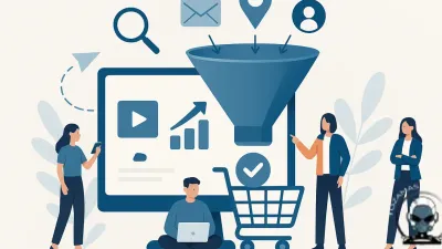 Infographic illustrating conversion pathways in digital marketing to turn website traffic into customers.
