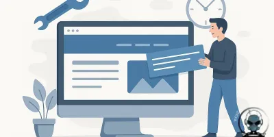 A graphic depicting key signs for rebuilding a website for a digital marketing agency blog.