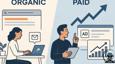 A comparison between organic vs paid traffic strategies for digital marketing.