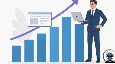 Illustration of the 5 stages of business growth with emphasis on website role.