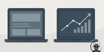 Comparison of a website that exists and a website that performs, focusing on digital marketing insights.
