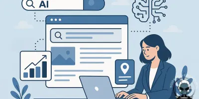 Illustration showing businesses adapting their strategies to stay visible in the age of AI search