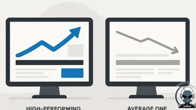 Infographic illustrating the key features that separate high-performing websites from average ones.