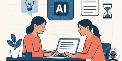 A digital marketing professional using AI for Blogging to create and publish a blog article efficiently.