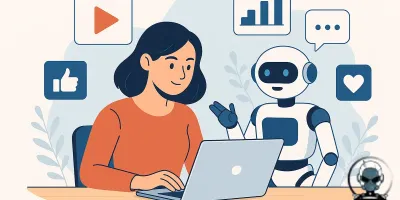 Illustration of artificial intelligence tools used for creating effective AI for social media content that actually converts