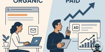 A comparison between organic vs paid traffic strategies for digital marketing.