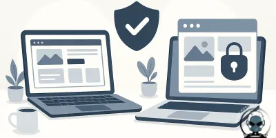 A graphic illustrating why custom websites are more secure than templates